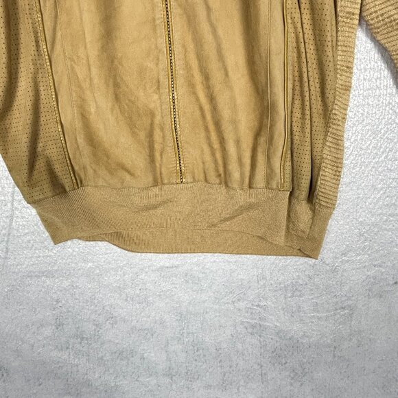 Umberto Bilancioni Sweater Men 52 Linen Blend Leather Pullover Italy Vintage Top - Picture 12 of 16